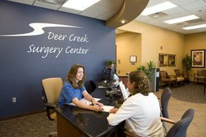 Deer Creek Surgery Center interior office, meeting with patient